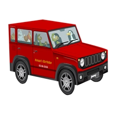 Large Sizzling Red Jimny SUV Shape Gift Box | Pack of 10 | Personalized or Plain